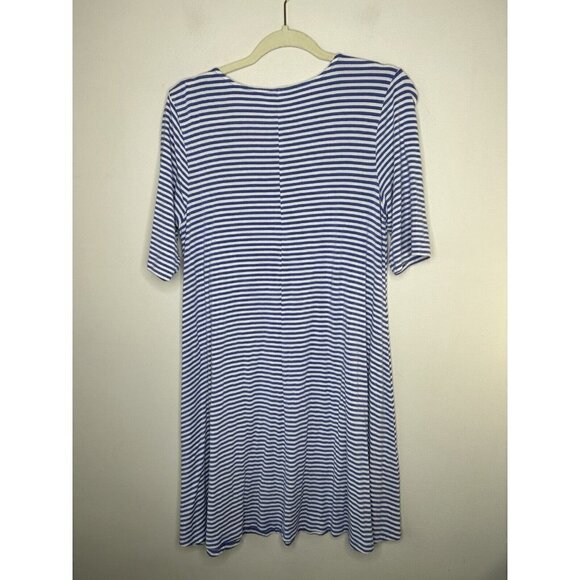 Old Navy Womens Blue Striped Short Sleeve Round Sleeve Shift Dress Size Medium - Picture 5 of 9